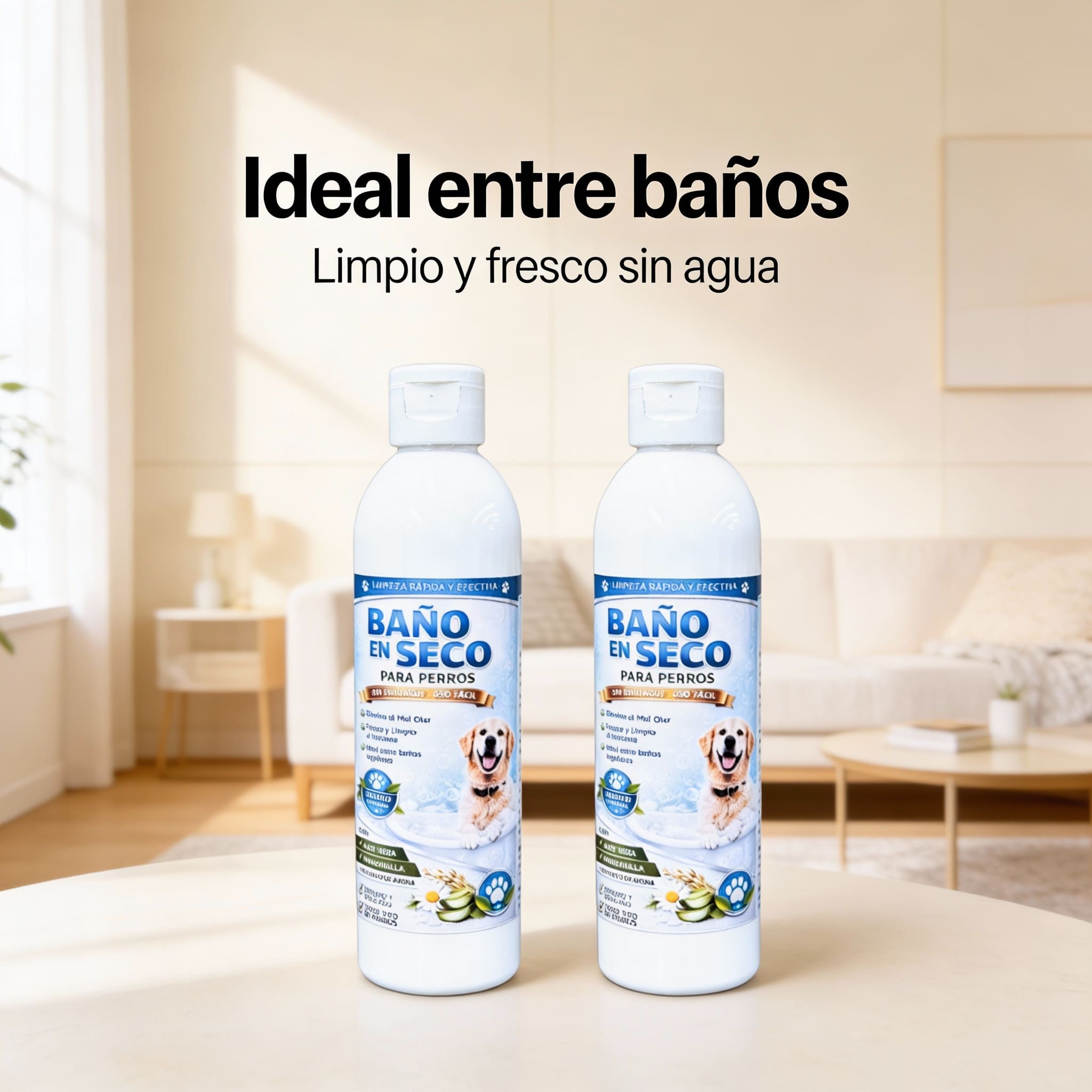 Pack X2 Baño En Seco Para Perros-Limpieza Rapida  sin Agua y sin Estrés